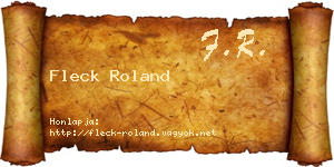 Fleck Roland névjegykártya